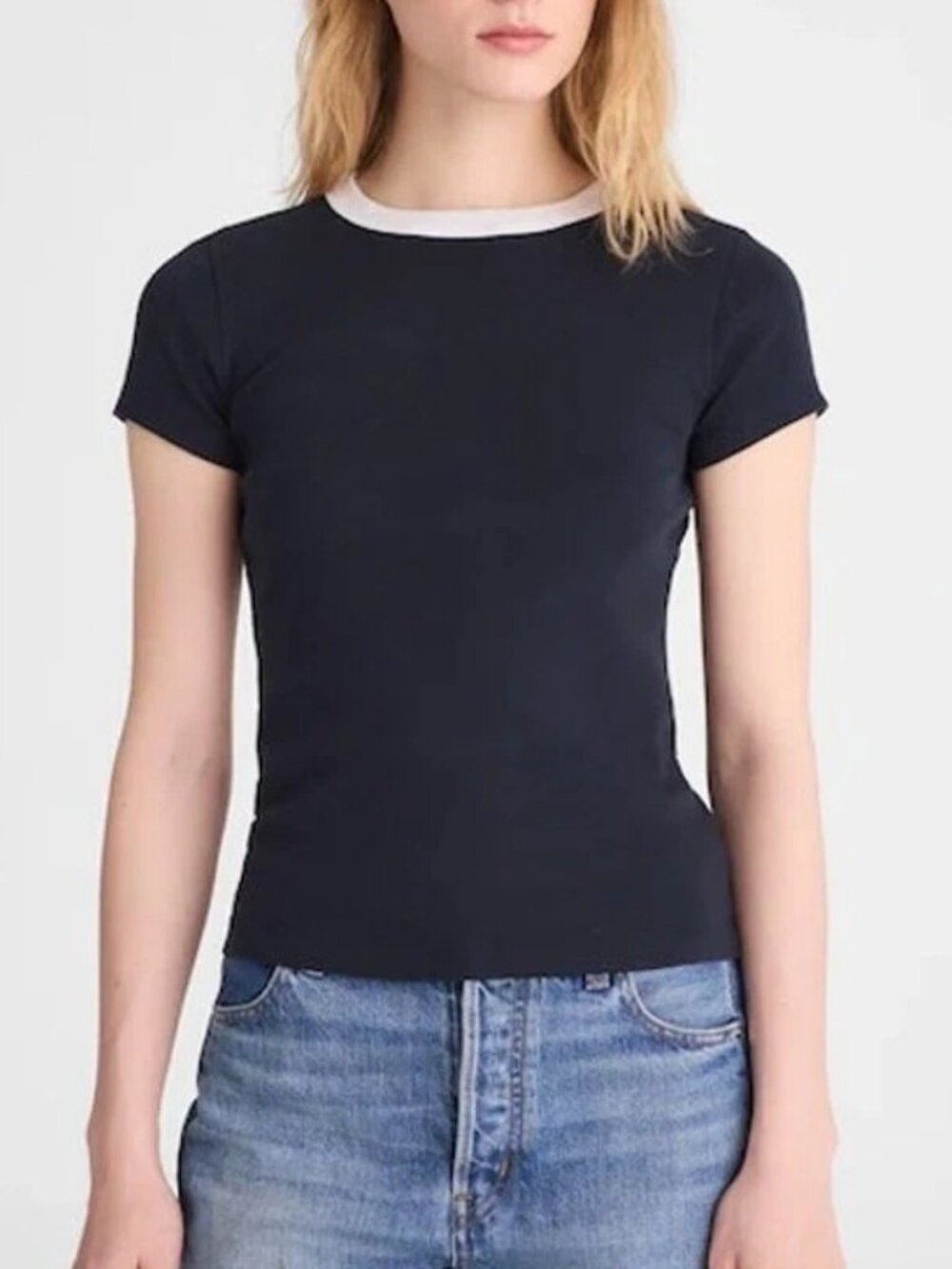 Madewell Navy Blue 90s Crewneck Short Sleeve Compact Tee XS NWT